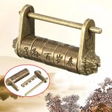 Chiński Retro Vintage Old Style Lock Hasła Mosiądz Rzeźbione Słowo Kłódka 