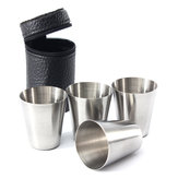 4 piezas de acero inoxidable cámping taza de café para beber Té con Caso