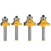 4pcs 1/4 Inch Router Bit Set Shank Tungsten Carbide Router Bit Rotary Tool for Woodworking