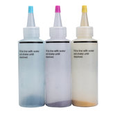 3 Flaschen 12g One-Step-Tie-Dye-Kits Stofftextil Permanentfarbe mit Gummibändern und Vinylhandschuhen