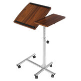 Douxlife® DL-RT01 مكتب للكمبيوتر المحمول على عجلات طاولة قابلة للتعديل في الارتفاع والميل MDF إطار فولاذي للمنزل أو المكتب