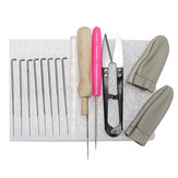 Kit per l'avvio del pugno d'ago in feltro di lana con 15 pezzi di strumenti: tappetino, forbici, ago