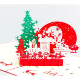 Noel 3D Pop Up Merry Christmas Tebrik Kartı Noel Hediyeleri Parti Kartpostal 
