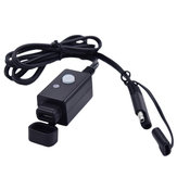 Cargador USB a prueba de agua de 3.1A SAE para motocicleta con interruptor y cable de extensión LED
