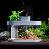 Opisowy geometria akwarium od Smart Feeder 7 kolory LED światła automatyczne czyszczenie wysoka wydajność filtracji mini akwarium z kontrolą za pomocą aplikacji