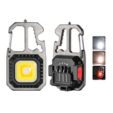 Linterna de llavero Mini COB LED, destornillador, llave de emergencia, martillo, luz de trabajo portátil, antorcha para acampar al aire libre