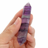 Cristal de quartzo natural roxo fluorita 100% com varinha de dupla terminação para cura