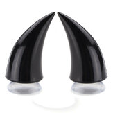 Black Motorcycle Helmet Headwear Accessoriess Suction Cups Horns Decor Decoration