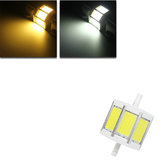 Lâmpada de LED R7S 78MM 10W COB SMD regulável branco/quente, lâmpada de luz de inundação spot corn light, AC 85-265V