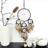 Hand Woven Natural Feathers Dreamcatcher Original American Pastoral Gifts Hanging Decor Ornament