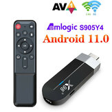 X98 S500 TV Stick Android 11.0 Amlogic S905Y4 Quad Core TV Box 2.4G&5G Dual WiFi Buletooth 4.X HDR10+ HD 4K AV1 TV Set-Top Box