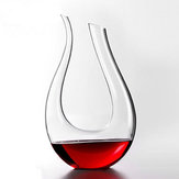 Verseur de vin en verre cristal de luxe en forme de corne en U de 1200 ml, aérateur de vin de carafe à vin rouge