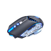 2.4G Wireless Gaming Mouse Sound Still Wiederaufladbare Maus Blaue Hintergrundbeleuchtung mit Empfänger für Laptop Desktop PC