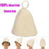 Beyaz% 100 Yün Keçe Sauna Şapka Saç Kafa Koruma Formu Buhar Odası Aşırı ısınma