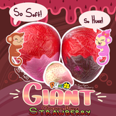 Puni Maru Super Τεράστια Κλασική ζουμερή φράουλα βουτηγμένη σε μαλακό αργό ανεπτυσσόμενο παιχνίδι 35cm