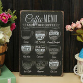 Foglio del menu del caffè, disegno in lamiera, verniciatura metallica, lattaia caffetteria, cartello poster di taverna
