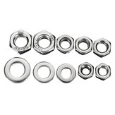 Suleve™ MXSN2 255pcs Stainless Steel Nylon Lock Nuts Full Nuts Washers Kit M4 M5 M6