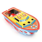 クラシックヴィンテージ風アップろうそく船を回想する子供用ティンおもちゃ