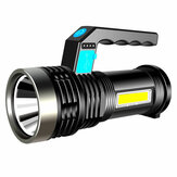 Linterna Brillante de Doble Luz LED COB 300lm 800mAh Impermeable Recargable por USB para Excursionismo al Aire Libre