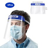 2個の防曇透明プラスチック全面シールド保護フェイスマスク、飛沫から守るための額クッション付き