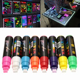 8 Stück 10 mm Textmarker LED Schreibtafel Neonmarker Fluoreszierender Flüssigkreidestift