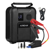 KROAK CJS73 2000A 20000mAh Coche Jump Starter con compresor de aire 150PSI Dual USB Power Bank LED Linterna 4 en 1 al aire libre Emergencia portátil