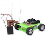 130 x 120 x 40mm Zöld 4 csatornás távirányítós okos robotautó DIY készlet 15. számú Gyermekeknek