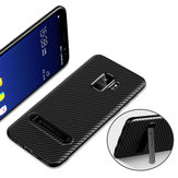 Coque de protection en fibre de carbone TOTU Bracket avec TPU souple pour Samsung Galaxy S9
