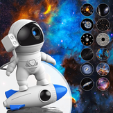 LED Astronaut Rocket Projektor Galaxy Nattlys 360 ° Roterende Fokus Nebula Timing Astronaut Atmosfære Nattlys