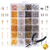 DIY 24 grilles fabrication de bijoux kit de démarrage boucle d'oreille crochets broches pinces artisanat
