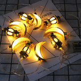 10 pièces Batterie approvisionnement forme de lune Eid Ramadan islamique LED chaîne lumière intérieur maison fête décor
