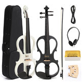 Скрипка 4/4 с электрическими наушниками, сумкой, смычком и кабелем для начинающих