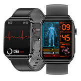 La montre connectée BlitzWolf® BW-HL6 ECG HRV avec écran courbé AMOLED 3D de 1,85 pouces permet de surveiller la fréquence cardiaque, le taux de glucose dans le sang, la température corporelle, la pression artérielle et la SpO2 pour des fonctionnalités de santé multiples, avec appel Bluetooth.