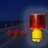 Luz de advertência de segurança de tráfego com energia solar, sinalizador de aviso de emergência com alarme LED
