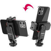 Ulanzi ST-06S Telefonclip mit zwei Kaltschuh-Vertikalaufnahmen Smartphone-Klemmhalterung Stativhalterung DSLR-Kamerahalterung für Vlog-Live-Übertragungsfotografie