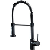 AGSIVO Brushed Nickel Kitchen Sink Faucet with Pull Down Sprayer 360 Degree Rotation Cold and Hot Water Mixed Tap Single Hole Single Handle
