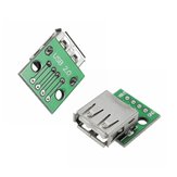 2 stuks USB 2.0 Female Head-aansluiting naar DIP 2,54 mm Pin 4P Adapter Board