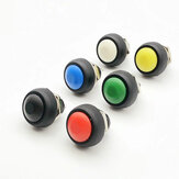 6Pcs PBS-33B 2Pin Waterproof Mini Round Push Button Switch Since The reset Non-Locking Buttons 12mm 3A 250V AC Copper Feet