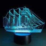 クリエイティブセーリングボートUSBの3D LEDライトColorfulタッチナイトライトクリスマスギフト