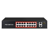 Przełącznik sieciowy 16 + 2 Poe 1000M 240W 48V 16 portów POE 2 Uplink gniazdo SFP 250m Transmisja do kamery IP Bezprzewodowa kamera AP POE