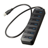 DC 7-Port 3.0 Hub USB Splitter USB HUB Multi-interface Power Adapter