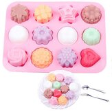 12 Flowers And Trees Silicone Cake Mold Chocolate Mold Handmade Soap Mold DIY Baking Tools           