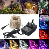 40M luz de hadas de alambre de plata LED para Navidad, boda, fiesta, lámpara de 12V