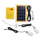 Sistema de Generador de Paneles Solares Portátil Kit de Casa con Luces LED y Cargador USB con 2 Bombillas