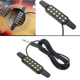 Einstellbare Lautstärke 12-Loch-Tonabnehmer Mikrofon Drahtverstärker Lautsprecher für Akustikgitarre mit Anschlusskabel Gitarrenteilen
