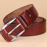 Men Retro Solid Business Leather Belt Waistband Casual Pin Buckle Belt