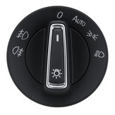 Auto Chrome Faros de luz antiniebla Lámpara Coche Interruptor para VW Golf 7 MK7 2012-2015