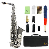 LADE Schwarz Nickel Eb Altsaxophon Silber E Flachsaxophon Sax mit Tasche Clean Tools