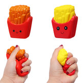 Frites Emoji Visage Mignon Squishy de 10CM à Remontée Lente, Pendentif avec Sangles Douces, Jouet en Pain Parfumé à Presser