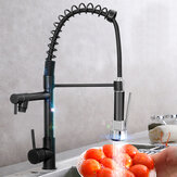 Oil Rubbed Bronze Kitchen Sink Faucet Single Handle Pull Down Sprayer Mixer Tap